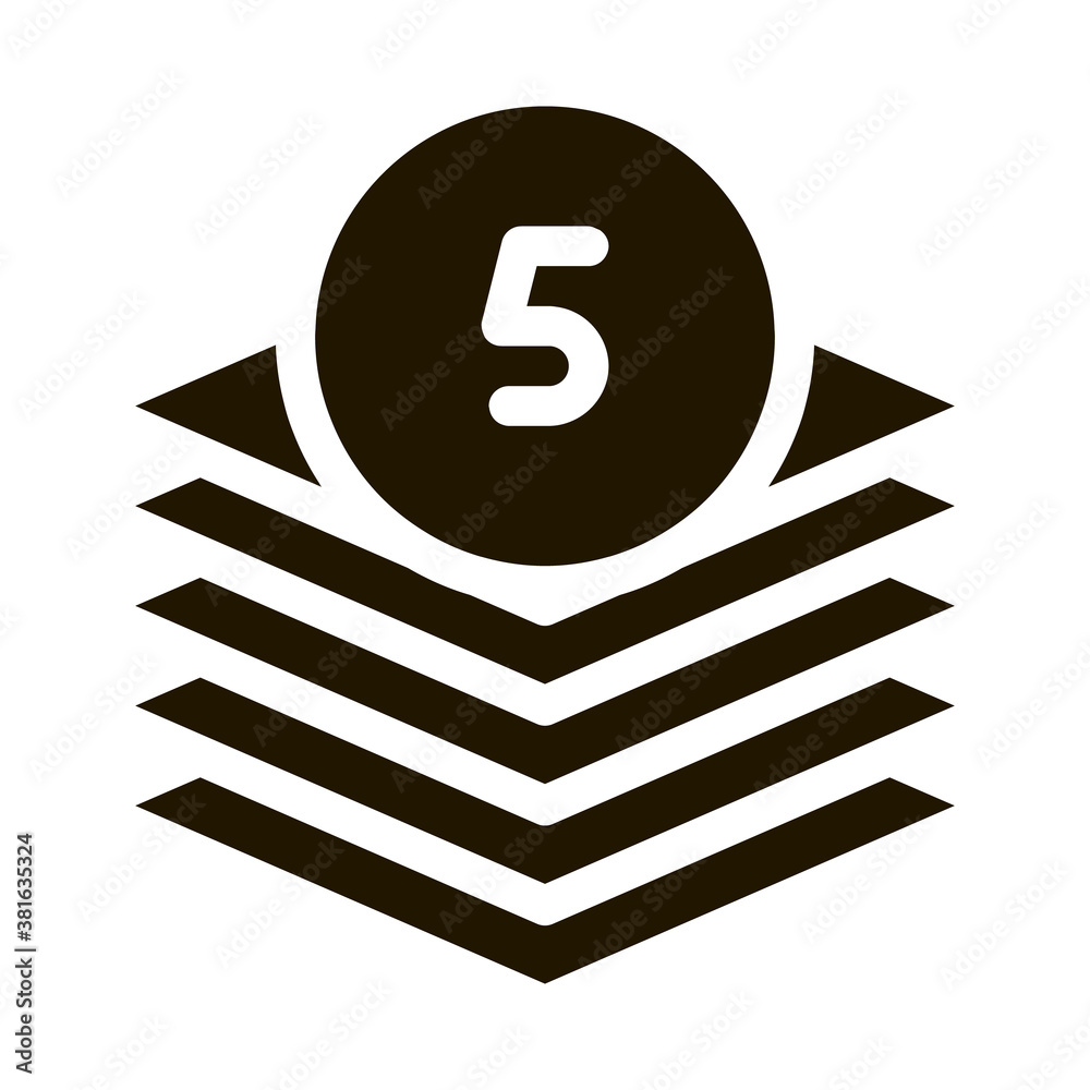 Five Layers glyph icon vector. Five Layers Sign. isolated symbol ...