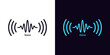 Sound wave icon for voice recognition in virtual assistant, speech signal. Abstract audio wave, voice command control