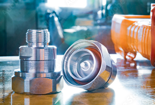 Cuadros en Lienzo High frequency connectors component on workshop table