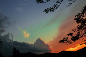 Wall Mural - Colored evening sky