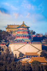 Wall Mural - Tower of Buddhist Incense (Foxiangge) at The Summer Palace in Beijing, China