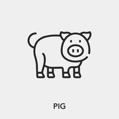 Poster - pig icon vector. Linear style sign for mobile concept and web design. pig symbol illustration. Pixel vector graphics - Vector.	