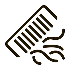 Poster - Comb Lost Hair glyph icon vector. Comb Lost Hair Sign. isolated symbol illustration
