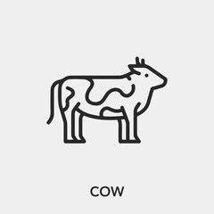 Poster - cow icon vector. Linear style sign for mobile concept and web design. cow symbol illustration. Pixel vector graphics - Vector.	