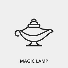 Poster - magic lamp icon vector. linear style sign for mobile concept and web design. magic lamp symbol illus