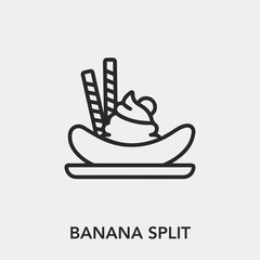 Poster - banana split icon vector. Linear style sign for mobile concept and web design. banana split symbol illustration. Pixel vector graphics - Vector.	