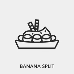 Poster - banana split icon vector. Linear style sign for mobile concept and web design. banana split symbol illustration. Pixel vector graphics - Vector.	