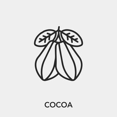 Poster - cocoa icon vector. Linear style sign for mobile concept and web design. cocoa symbol illustration. Pixel vector graphics - Vector.	