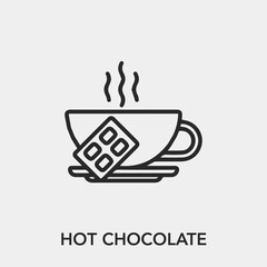 Poster - hot chocolate icon vector. Linear style sign for mobile concept and web design. hot chocolate symbol illustration. Pixel vector graphics - Vector.	