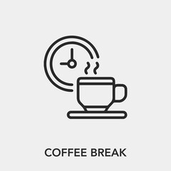 Poster - coffee break icon vector. Linear style sign for mobile concept and web design. coffee break symbol illustration. Pixel vector graphics - Vector.