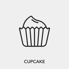 Poster - cupcake icon vector. Linear style sign for mobile concept and web design. cupcake symbol illustration. Pixel vector graphics - Vector.	