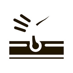 Poster - Broken Hair glyph icon vector. Broken Hair Sign. isolated symbol illustration