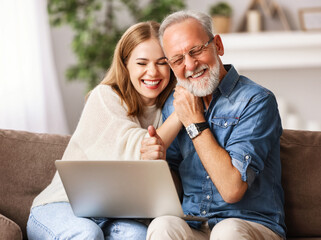 Wall Mural - Happy father and daughter celebrating victory.