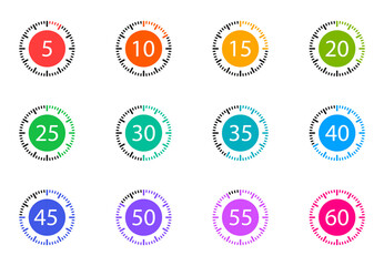 Aufkleber - Collection timer icons. Countdown time. Clock icons. Vector