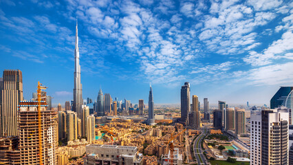 Wall Mural - Dubai city - amazing city center skyline with luxury skyscrapers, United Arab Emirates