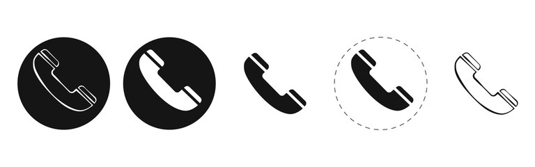 Poster - Phone set black icon.