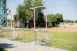 © Mihail - outdoor empty shooting range spot, sport aiming training practice