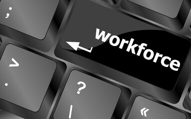 Poster - Workforce keys on keyboard - business concept