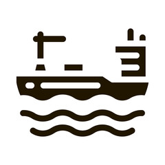 Poster - Tanker At Sea glyph icon vector. Tanker At Sea Sign. isolated symbol illustration