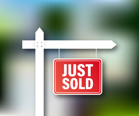 Wall Mural - Sale tag. Just sold sign for marketing design. Vector stock illustration.