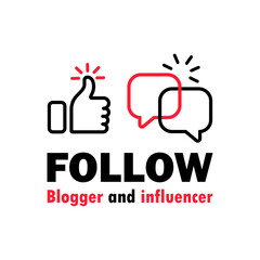Poster - Follow blogger and influencer icon. Social network. Vector on isolated white background. EPS 10