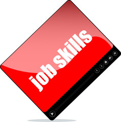 Poster - Video player for web with job skills words