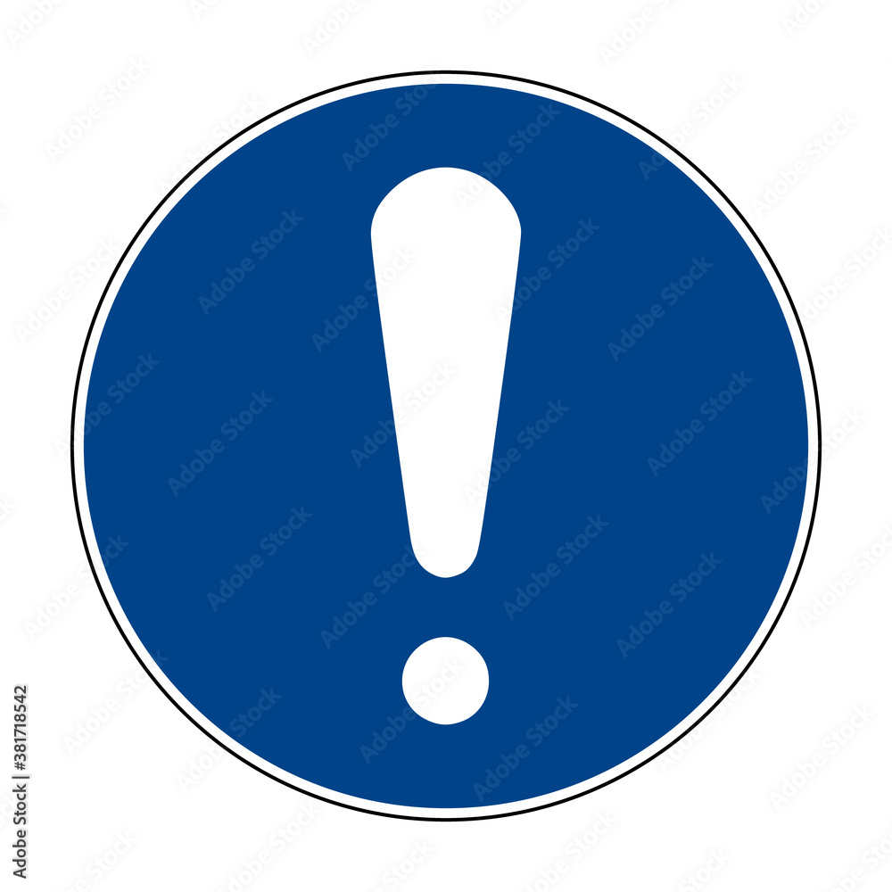 Permitted Action Sign General mandatory action sign. Vector illustration of blue circular ...