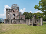 Fototapeta Nowy Jork - Genbaku Dome, WWII Atomic Bomb iconic ruins and memorial in Hiroshima, Japan
