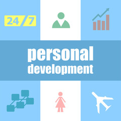 Poster - text personal development. business concept . infographic dashboard ui interface template