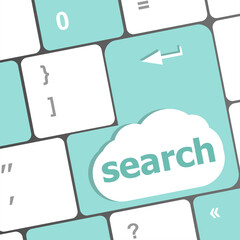 Poster - internet search engine key showing information hunt concept