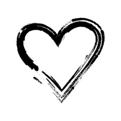 Aufkleber - heart grunge hand drawing graphic black ink brush shape.