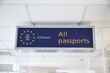 © Gudellaphoto - Signs for the border control at an international airport terminal