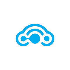 Poster - Cloud technology logo design vector