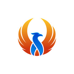 Poster - Modern phoenix logo design vector