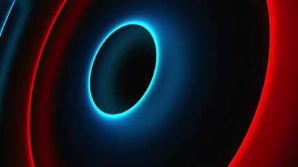 Poster - Abstract neon circles, computer generated. 3d rendering of futuristic shining backdrop