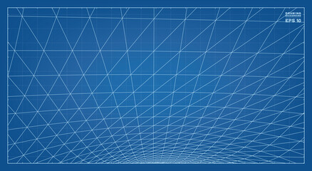 Poster - abstract 3d wave wireframe of surrounding contour pattern. vector 3d illustration.