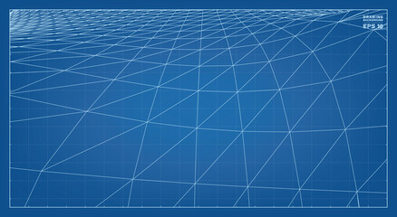 Poster - abstract 3d wireframe pattern of surrounding contour pattern. vector 3d illustration.