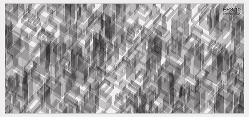 Poster - abstract matrix wireframe space of building. 3d perspective wireframe background. vector.