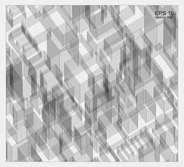 Poster - abstract matrix wireframe space of building. 3d perspective wireframe background. vector.