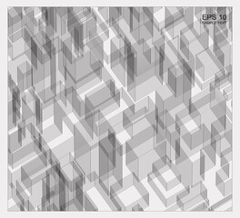 Poster - abstract matrix wireframe space of building. 3d perspective wireframe background. vector.