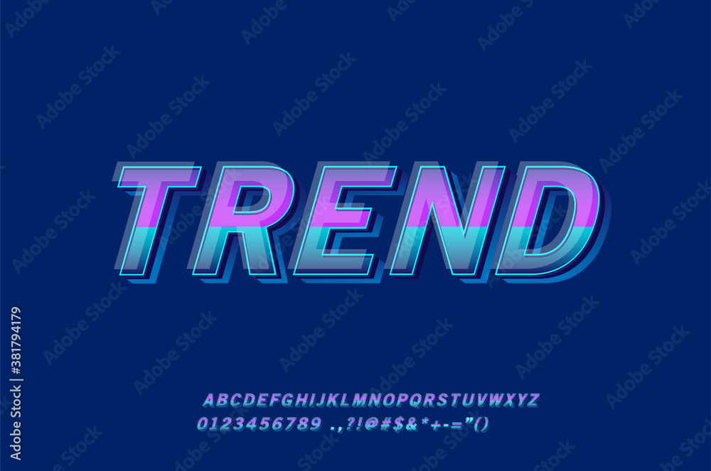 Font design style text effect with modern style futuristic alphabet design and elegant font, luxury blue, modern letter design - obrazy, fototapety, plakaty 