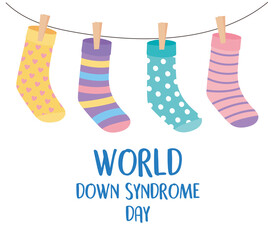 Canvas Print - world down syndrome day funny hanging stockings