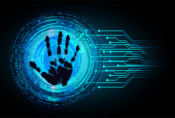 Finger print network cyber security background.