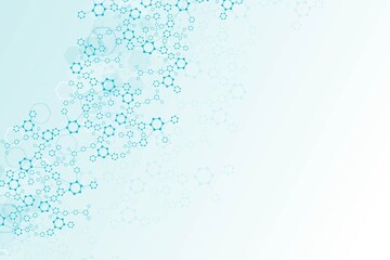 Wall Mural - science network pattern, connecting lines and dots. technology hexagons structure or molecular conne