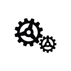 Canvas Print - Engine gear icon vector isolated on white, logo sign and symbol.