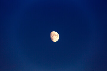 blue moon on empty sky