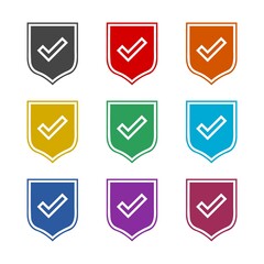 Poster - Shield with check mark icon, color set