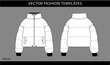 Lightweight puffer jacket. winter jacket isolated. Technical vector sketch. 