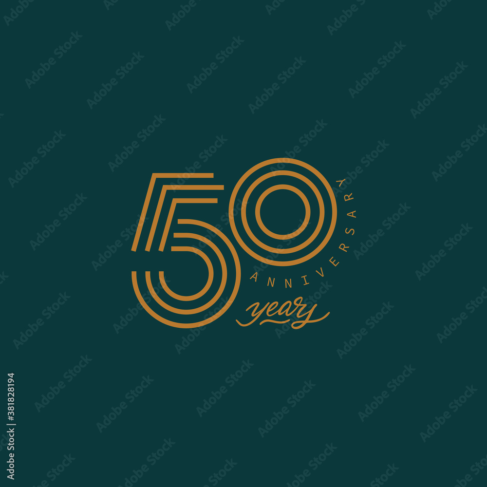 50 years anniversary pictogram vector icon, 50th year birthday logo label. - obrazy, fototapety, plakaty 