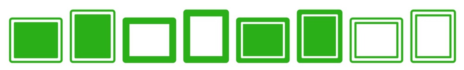 Wall Mural - frame icon green | frames illustration | rectangle symbol | label emblem logo box | button sign | is